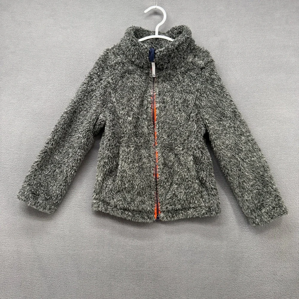 Gerry Kids Full Zip Jacket Size 5 Gray Marled High Pile Fleece Boys